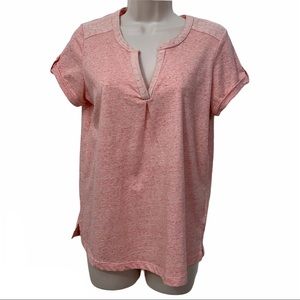 L.L. Bean Pink Short Sleeve Shoulder Embroidery XS
